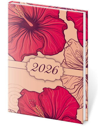 Diář 2026 týdenní kapesní diář A7 Vario Lyra - Ibišek