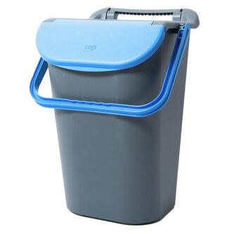 Belli E Forti koš na tříděný odpad TOWER, stohovatelný, šedý, plast, modré víko, 40 L