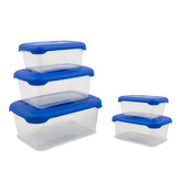 Belli E Forti sada potravinových dóz FRIGOBELLA 5 ks, obdélníkové s víkem, plastové