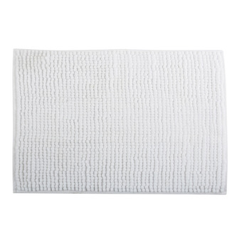 MSV koupelnová předložka CHENILLE, bílá, mikrovlákno, protiskluzová, 60 x 90 cm