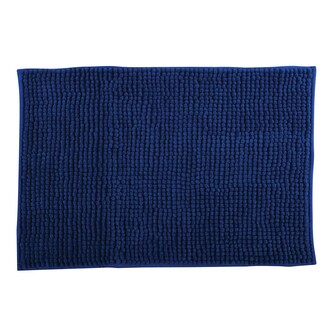 MSV koupelnová předložka CHENILLE, tmavě modrá, mikrovlákno, protiskluzová, 40 x 60 cm