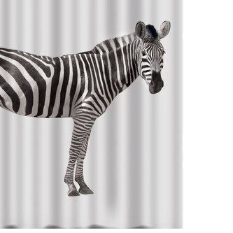 Spirella sprchový závěs ZEBRA, bílo-černý, 180 x 200 cm, polyester