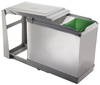 Vestavný odpadkový koš Elletipi TOWER - výsuvný, automatické víko, 16+10 L ,PAI605/1