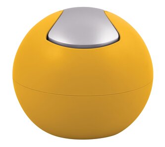 Spirella mini výklopný odpadkový koš BOWL MATT, matný šafránově žlutý, plast, 1 L