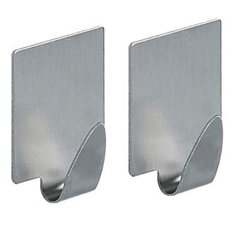 Spirella hranatý samolepící háček 2 ks METAL, nerezová ocel, 35 x 53 mm