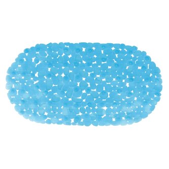 MSV protiskluzová podložka do vany GALETS, čirá modrá, PVC, 99 x 39 cm
