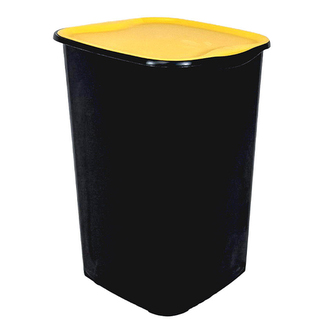 Belli E Forti koš na tříděný odpad RECYCLING, černý, plast, žluté víko, 50 L
