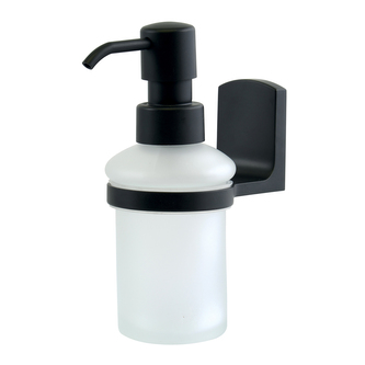 Spirella nástěnný dávkovač mýdla TAKU, sklo, matná černá-bílá, ocel, 200 ml