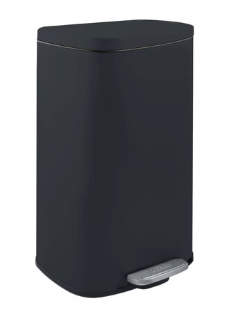 Spirella pedálový odpadkový koš AKIRA, matná černá, ocel, soft-close, 30 L