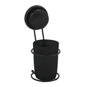 MSV kelímek na zubní kartáčky s přísavkou MEGA VENTOUSES, černý, plast