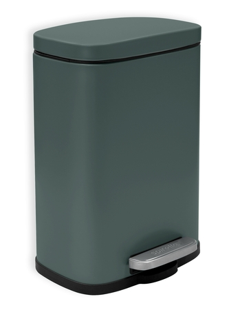 Spirella pedálový odpadkový koš AKIRA, matná tmavě zelená, ocel, 5 L
