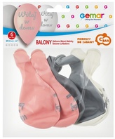 Balony Premium Witaj w domu, różowe, 12" op. 6 szt., GoDan