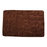 MSV koupelnová předložka PEBBLES, hnědá, PU pěna, protiskluzová, 40 x 60 cm