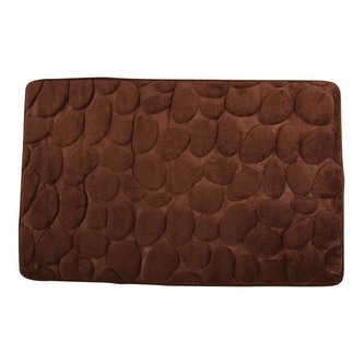 MSV koupelnová předložka PEBBLES, hnědá, PU pěna, protiskluzová, 40 x 60 cm
