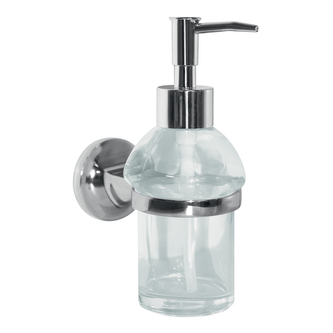 Spirella nástěnný dávkovač mýdla LAGUNE, sklo, chromovaný plast, 0,2 L