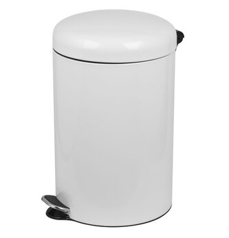 Pedálový odpadkový koš Doman Freedom Fresh 20 l, lakovaná ocel, bílá