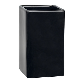 Spirella kelímek na kartáčky QUADRO, černý, keramika