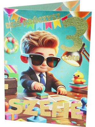 Karnet A B6 3 urodziny szef RD-003