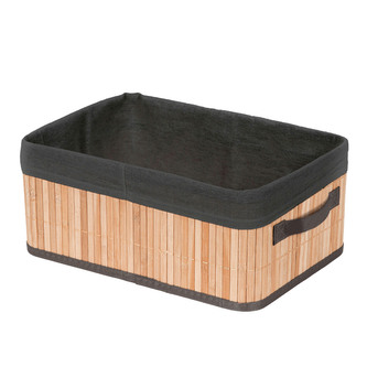 Compactor úložný košík XXL BAMBOO, 13 L, přírodní bambus, černá látka, 32 x 25 x 15 cm Compactor úložný košík XXL BAMBOO, 13 L, přírodní bambus, černá látka, 32 x 25 x 15 cm