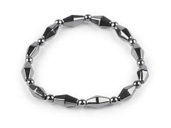Náramek pružný hematitový, unisex - 1 ks - 2 šedá hematit