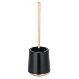 MSV WC štětka LENA, s plastovou nádobou, černá, měděná