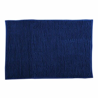 MSV koupelnová předložka CHENILLE, tmavě modrá, mikrovlákno, protiskluzová, 60 x 90 cm