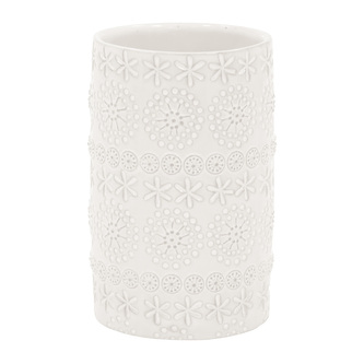 Spirella kelímek na kartáčky RELIEF, bílý, porcelán