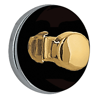 Spirella háček na ručníky 2 ks DOT, černý-zlatý, ABS, samolepící, 35 mm