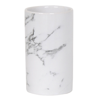 MSV kelímek na zubní kartáčky TOSCANA, bílo-černý, mramorovaný. keramika