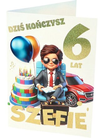 Karnet A B6 6 urodziny szef RD-009