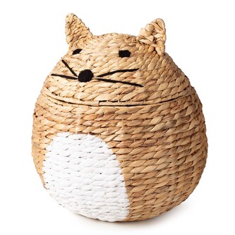 Compactor dětský koš na hračky s víkem NOAH L - Kočka, z vodního hyacintu, 40 x 43 cm Compactor dětský koš na hračky s víkem NOAH L - Kočka, z vodního hyacintu, 40 x 43 cm