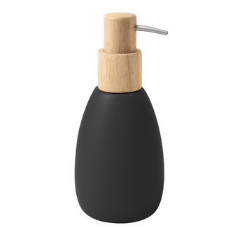 Spirella dávkovač mýdla SVEN, černý, polyresin, dřevo, 260 ml