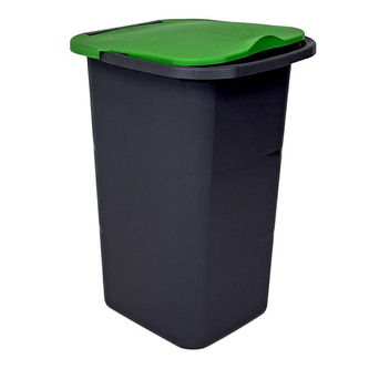 Belli E Forti koš na tříděný odpad PREMI, šedý, plast, zelené víko, 24 L