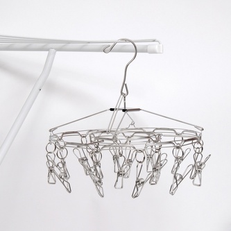 MSV závěsný sušák s 18 kolíčky, nerezová ocel, kulatý