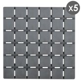 MSV sada 5 ks protiskluzových podložek QUADRO, šedá, SBS kaučuk, 13 x 13 cm