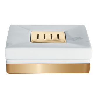 Spirella mýdlenka ROMA, bílý porcelán, zlatý podstavec