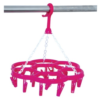 MSV závěsný sušák s 20 kolíčky, růžový, plast, kulatý