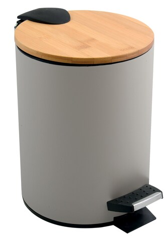 Spirella pedálový odpadkový koš ADONIS, šedohnědá, ocel, bambusové víko, 3 L