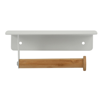 Spirella držák na toaletní papír TAREK, bílý, ocel, bambus