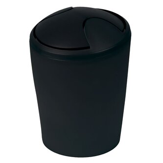 Spirella výklopný odpadkový koš MOVE, černý, plast, 5 L