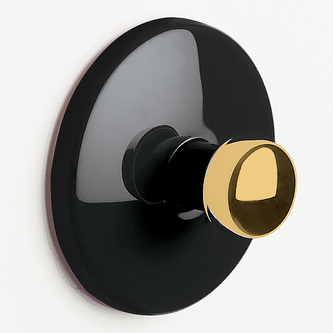 Spirella samolepící háček BOWL, černo-zlatý, ABS, průměr 50 mm