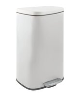 Spirella pedálový odpadkový koš AKIRA, matná bílá, ocel, soft-close, 30 L