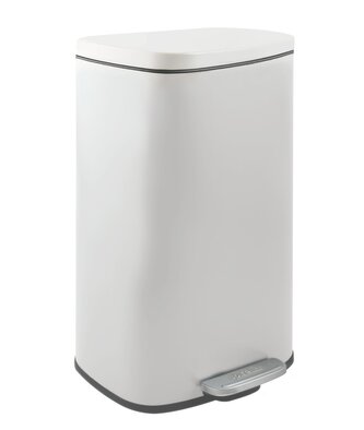 Spirella pedálový odpadkový koš AKIRA, matná bílá, ocel, soft-close, 30 L