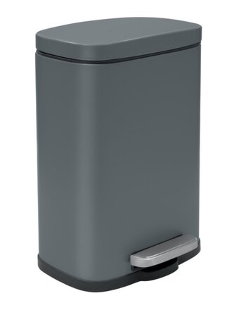 Spirella pedálový odpadkový koš AKIRA, matná šedá, ocel, soft-close, 12 L