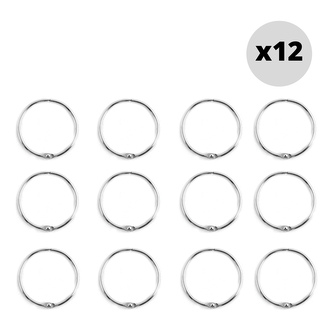 Spirella sada 12 ks kroužků na sprchové závěsy RINGO, chromovaný kov, průměr 4 cm