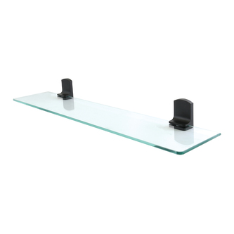 Spirella nástěnná polička TAKU, matná černá, ocel, sklo, 60 cm
