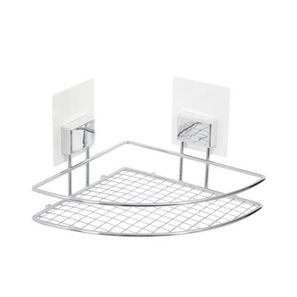 Rohová samolepicí koupelnová police Compactor Bestlock Magic systém bez vrtání, chrom