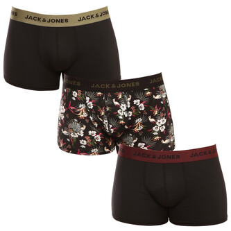 3PACK pánské boxerky Jack and Jones vícebarevné (12194284 - black) M