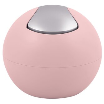 Spirella mini výklopný odpadkový koš BOWL MATT, matný růžový, plast, 1 L