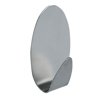 Spirella oválný samolepící háček 2 ks METAL, nerezová ocel, 35 x 53 mm